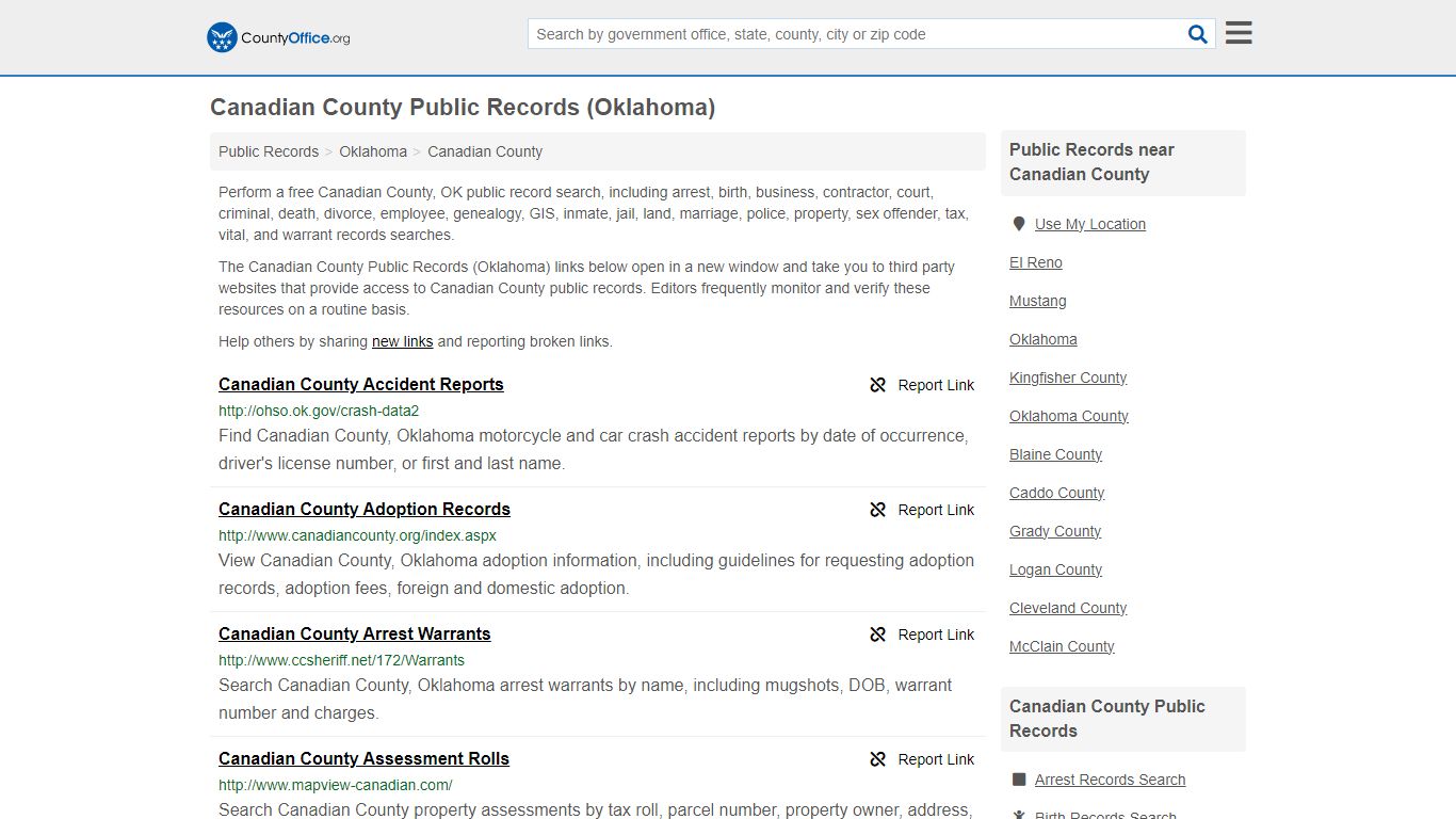 Public Records - Canadian County, OK (Business, Criminal, GIS, Property ...